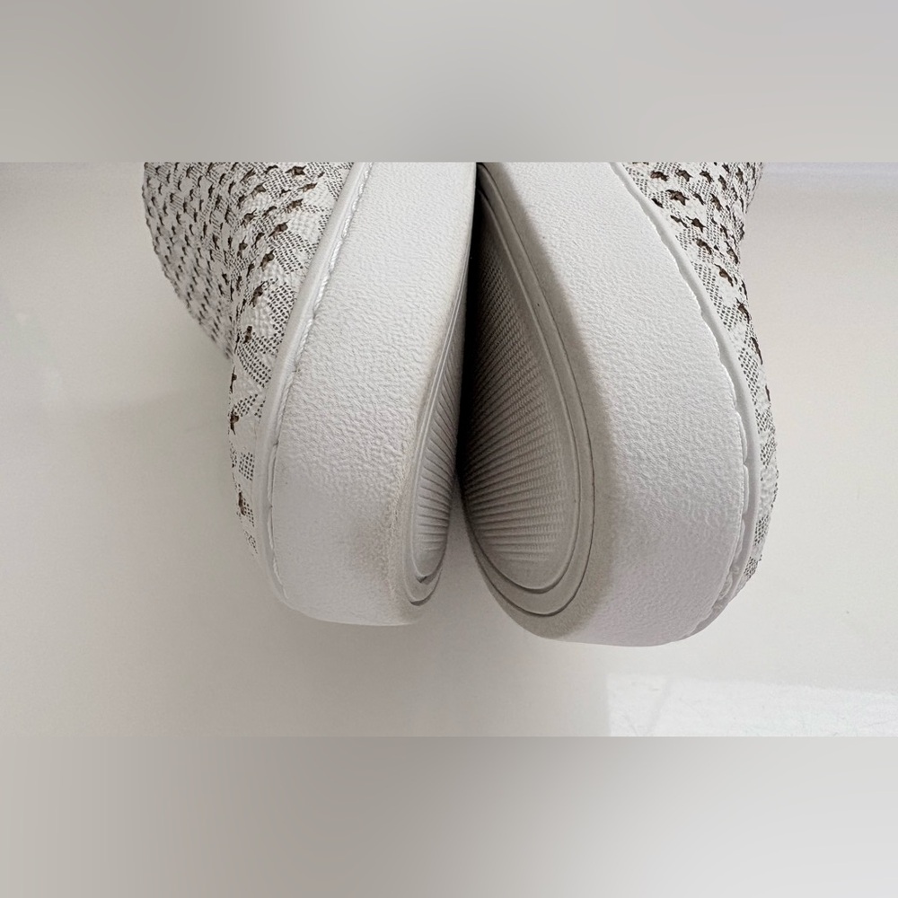 Michael Kors Women's Gold and White Slip-On Sneakers in size 8 - Picture 6 of 16